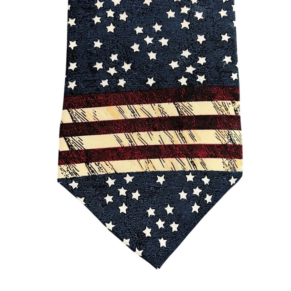 Tango by Max Raab Americana Series Starry Flowers of Liberty Cotton Tie USA
